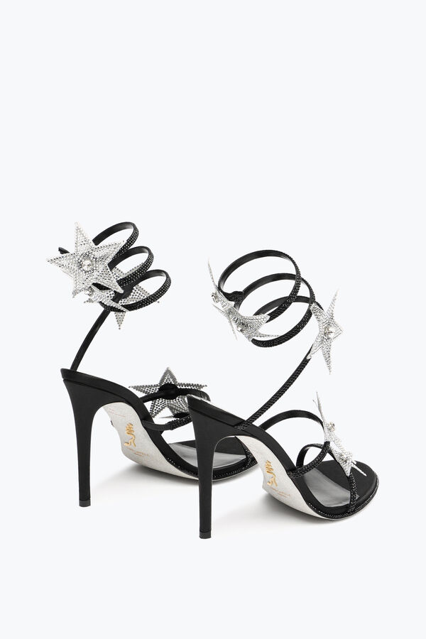 jeweled cleo star black silver sandal 105 rene caovilla