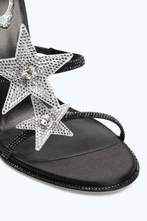 jeweled cleo star black silver sandal 105 rene caovilla