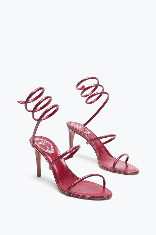 jeweled cleo burgundy ayers leather sandal 80 rene caovilla