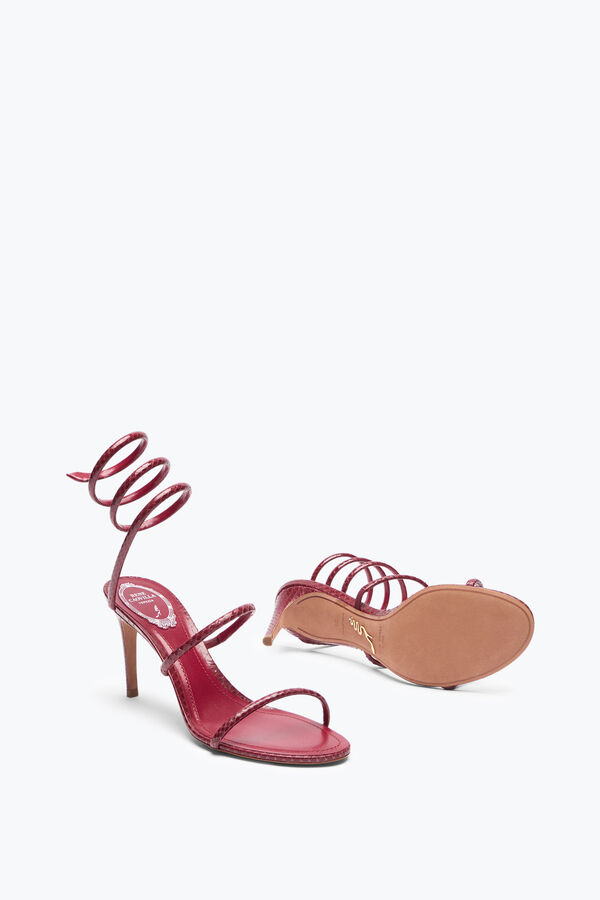jeweled cleo burgundy ayers leather sandal 80 rene caovilla