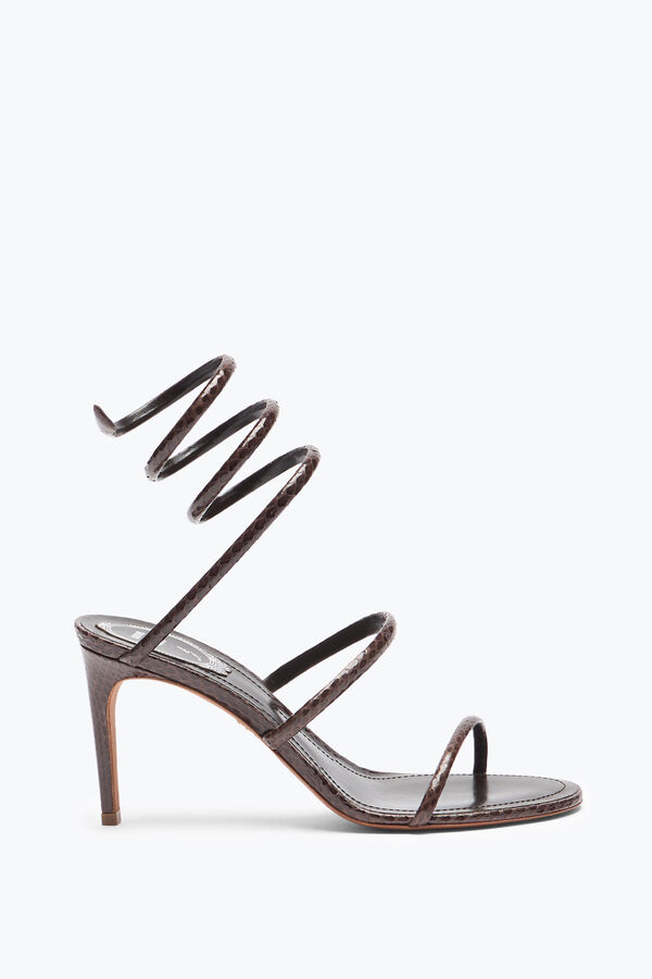 jeweled cleo brown ayers leather sandal 80 rene caovilla