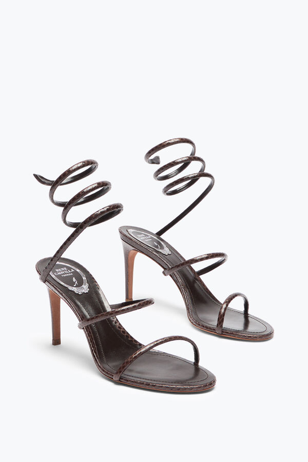 jeweled cleo brown ayers leather sandal 80 rene caovilla