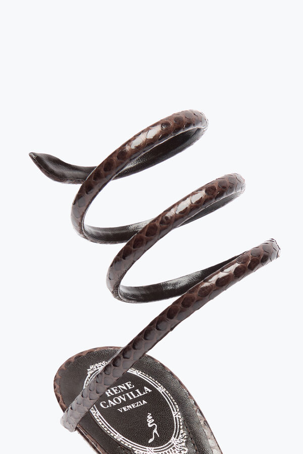 jeweled cleo brown ayers leather sandal 80 rene caovilla