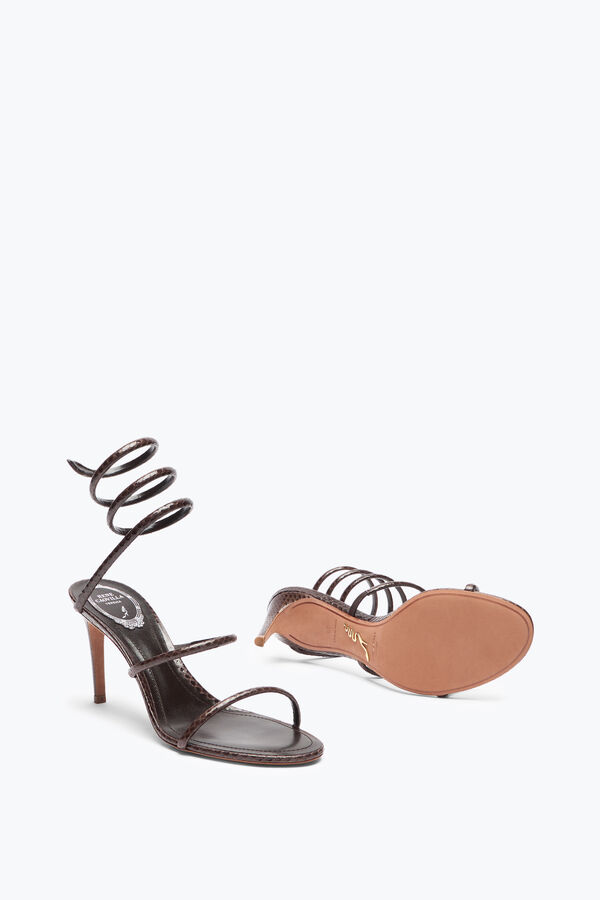jeweled cleo brown ayers leather sandal 80 rene caovilla