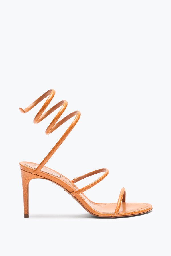 jeweled cleo cognac ayers leather sandal 80 rene caovilla