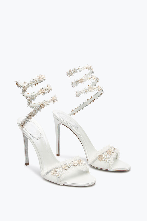 jeweled bloom white sandal 105 rene caovilla
