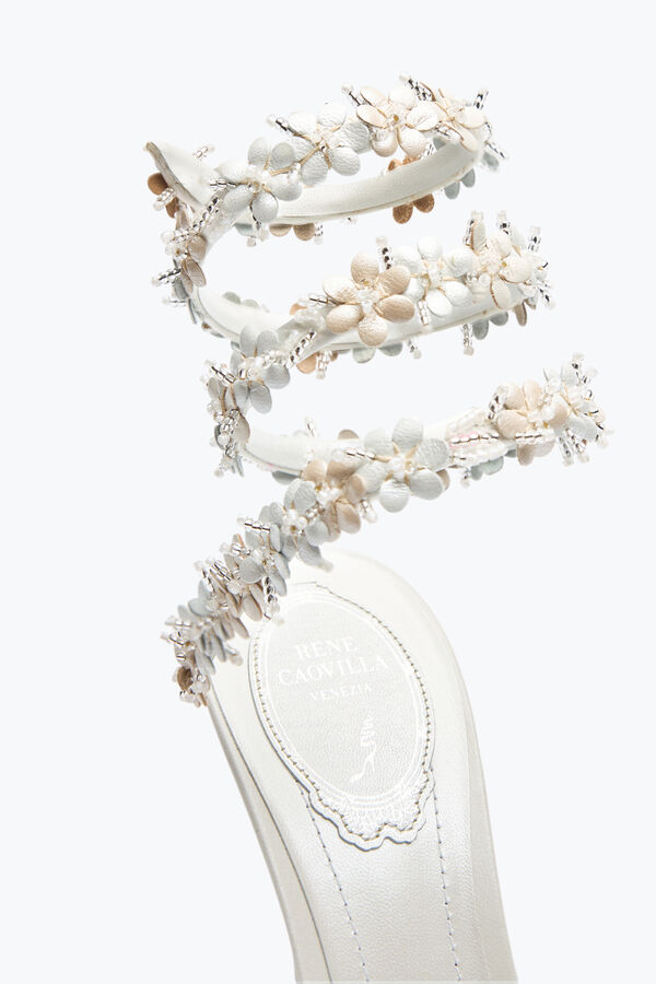 jeweled bloom white sandal 105 rene caovilla