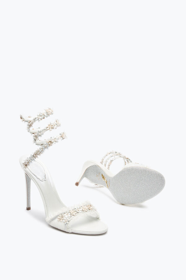 jeweled bloom white sandal 105 rene caovilla