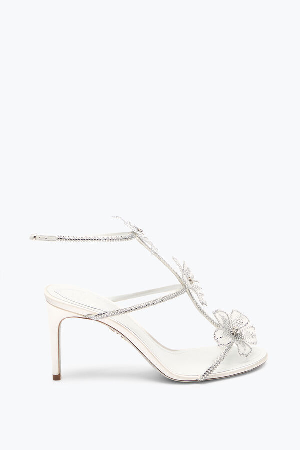 jeweled peach flower ivory sandal 80 rene caovilla