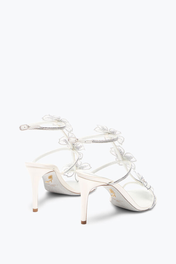 jeweled peach flower ivory sandal 80 rene caovilla