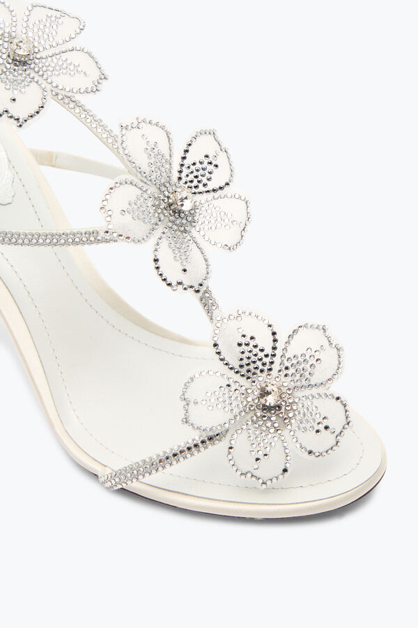 jeweled peach flower ivory sandal 80 rene caovilla