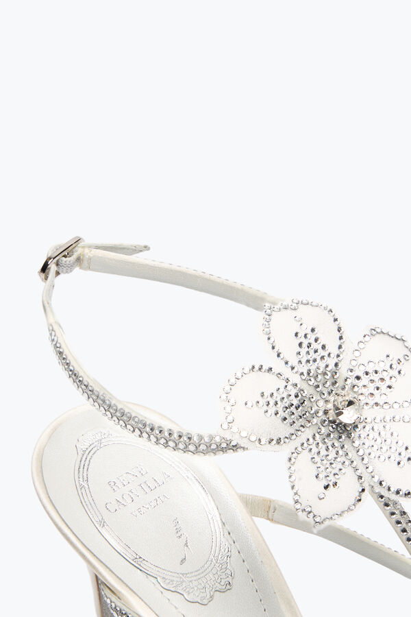 jeweled peach flower ivory sandal 80 rene caovilla