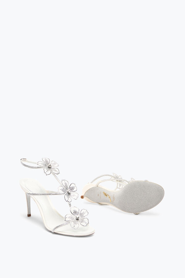 jeweled peach flower ivory sandal 80 rene caovilla