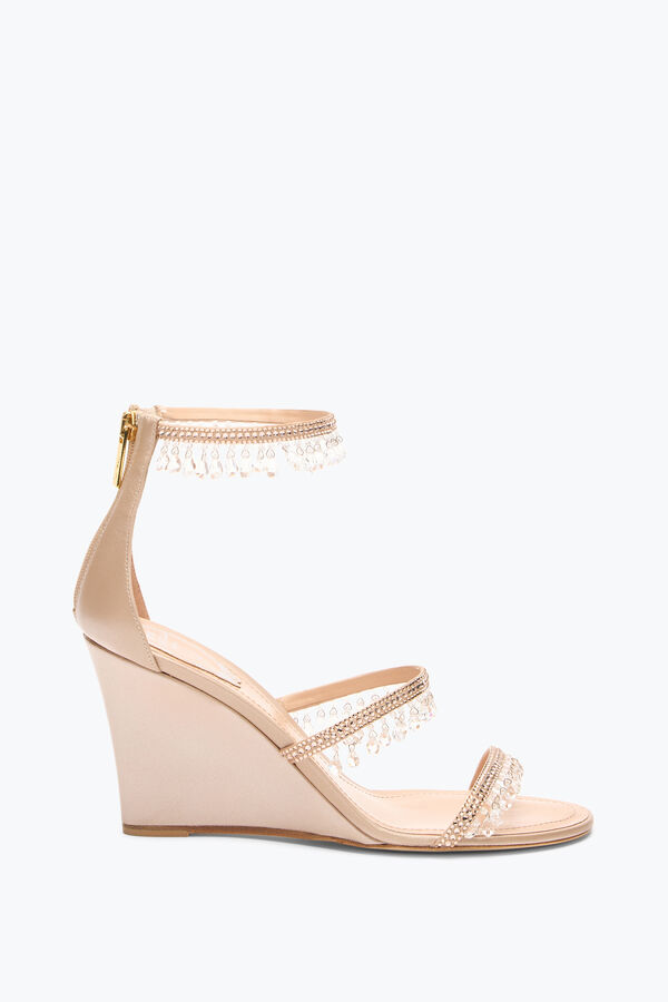 jeweled chandelier powder pink wedge sandal 80 rene caovilla
