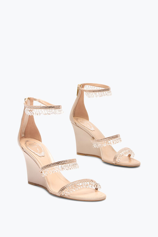 jeweled chandelier powder pink wedge sandal 80 rene caovilla
