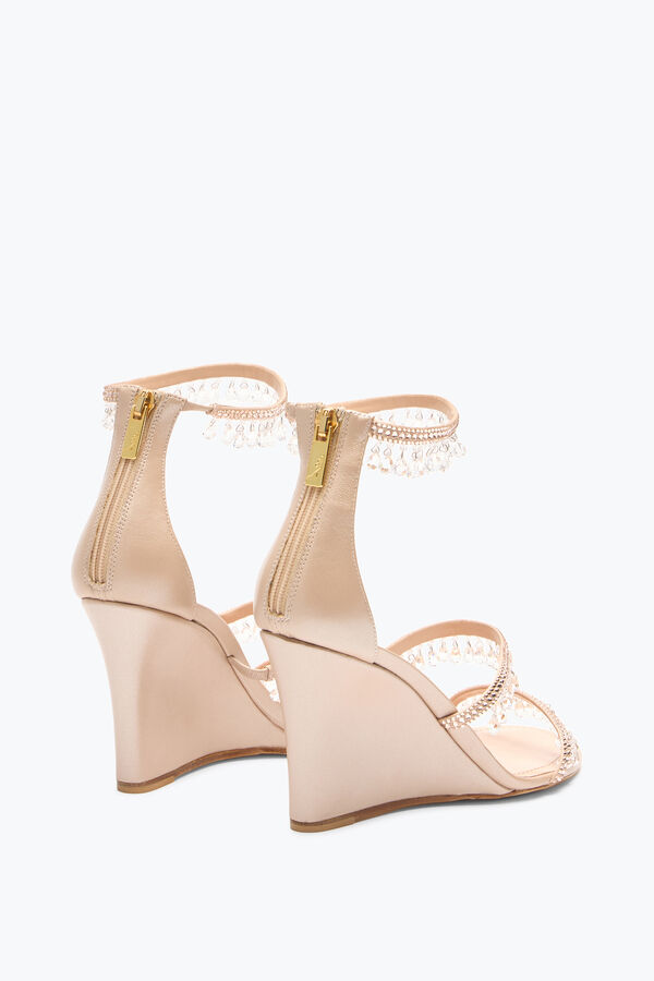 jeweled chandelier powder pink wedge sandal 80 rene caovilla