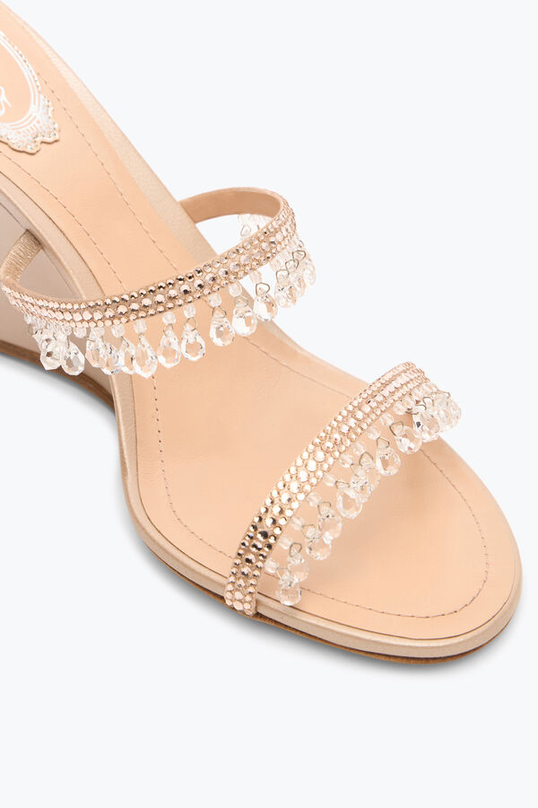 jeweled chandelier powder pink wedge sandal 80 rene caovilla