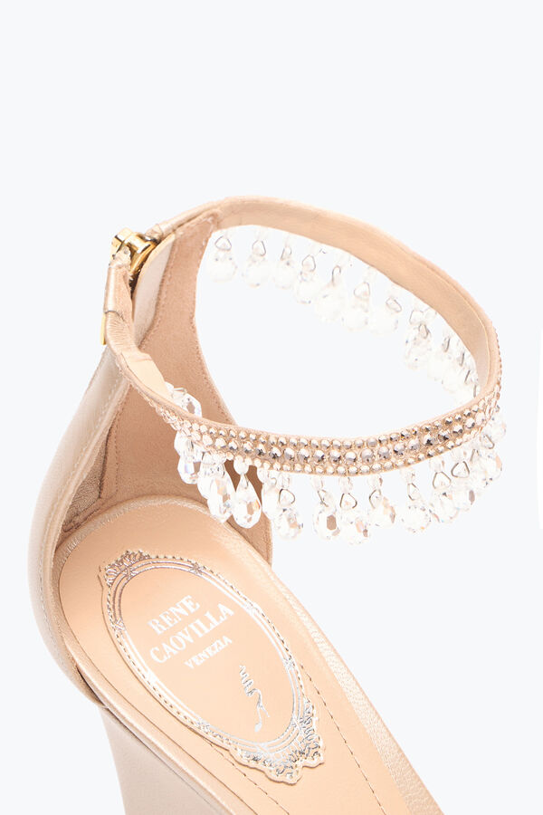 jeweled chandelier powder pink wedge sandal 80 rene caovilla