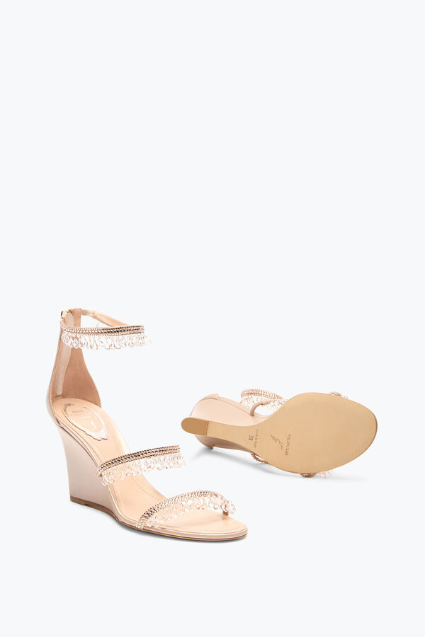 jeweled chandelier powder pink wedge sandal 80 rene caovilla