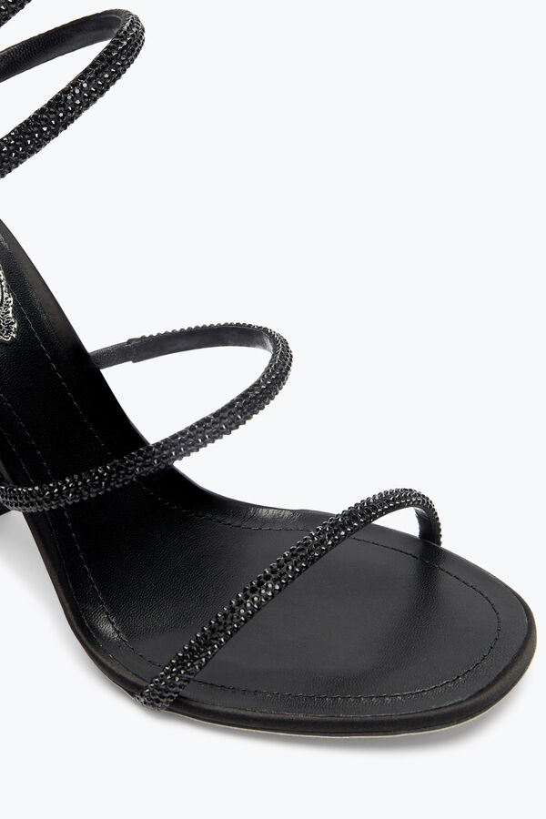 jeweled cleo total black sandal with soul heel 105 rene caovilla
