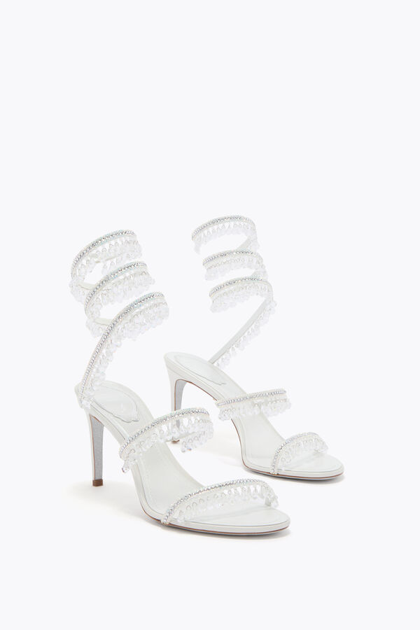 jeweled chandelier white sandal 80 rene caovilla