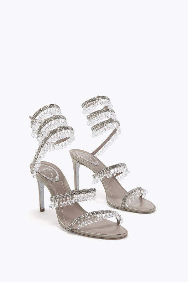 jeweled chandelier dove grey sandal 80 rene caovilla