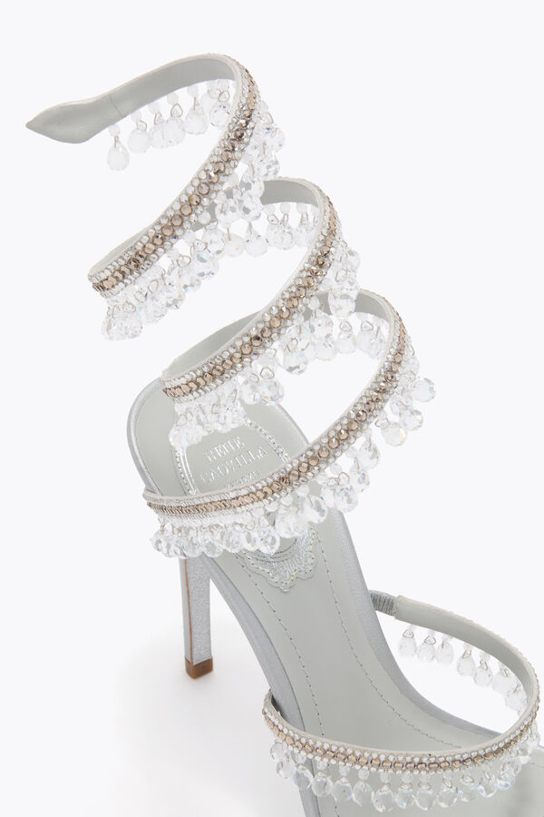 jeweled chandelier pearl grey sandal 105 rene caovilla