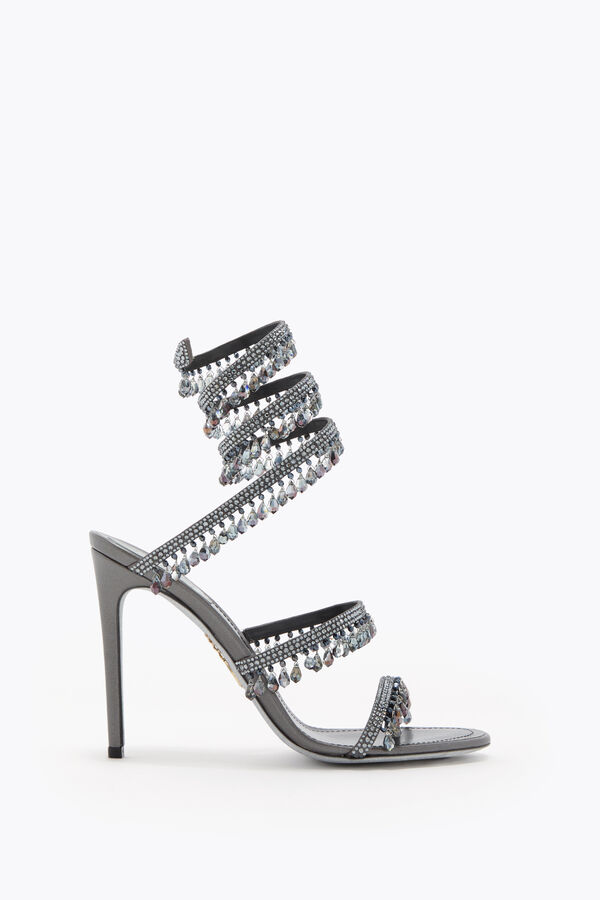 jeweled chandelier gunmetal sandal 105 rene caovilla