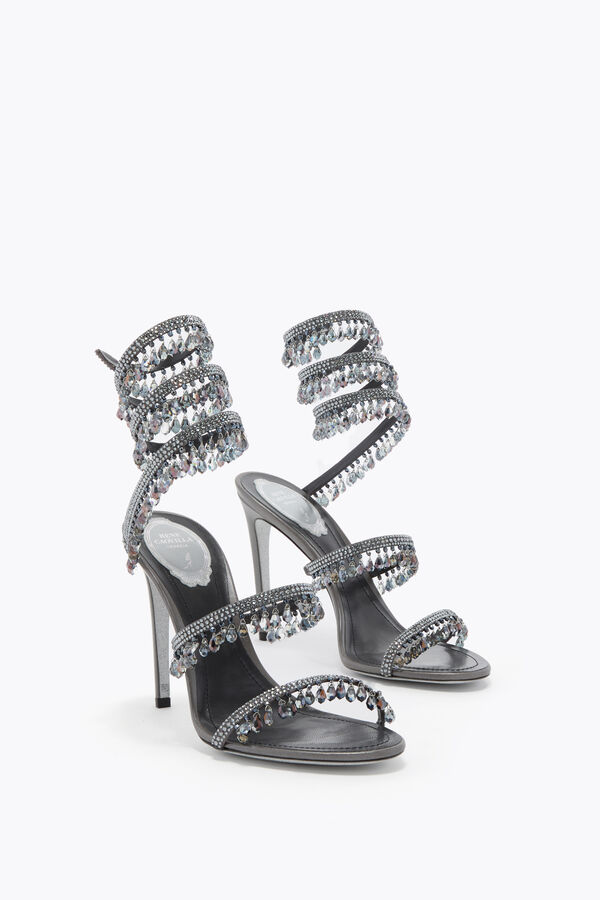 jeweled chandelier gunmetal sandal 105 rene caovilla
