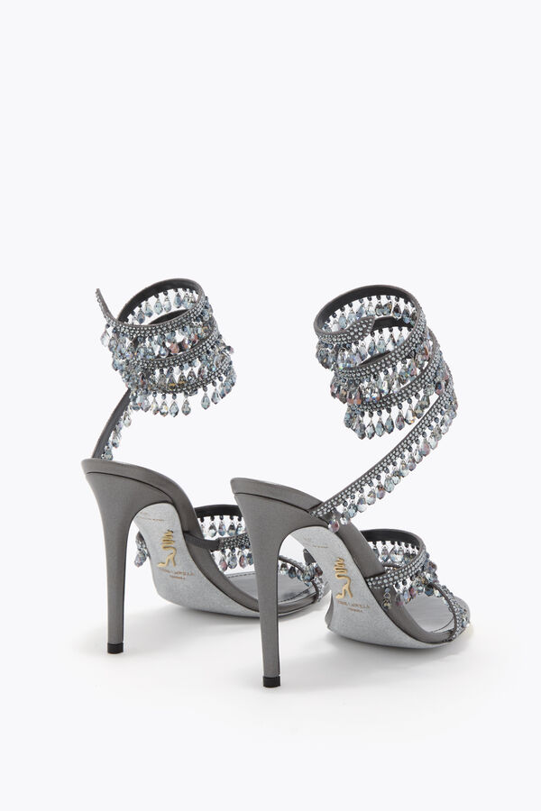 jeweled chandelier gunmetal sandal 105 rene caovilla