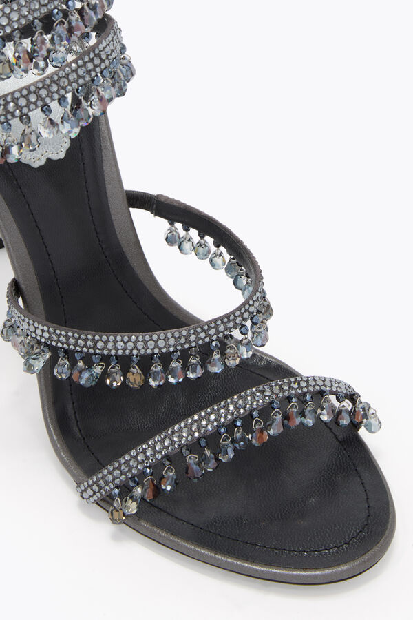 jeweled chandelier gunmetal sandal 105 rene caovilla
