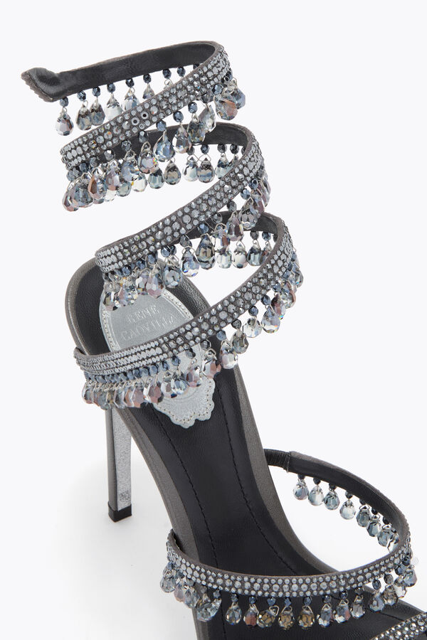 jeweled chandelier gunmetal sandal 105 rene caovilla