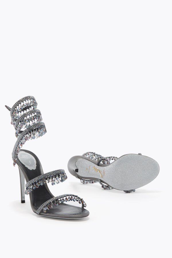 jeweled chandelier gunmetal sandal 105 rene caovilla