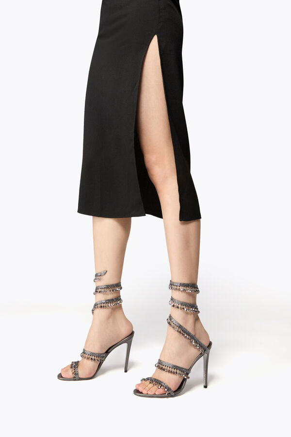 jeweled chandelier gunmetal sandal 105 rene caovilla