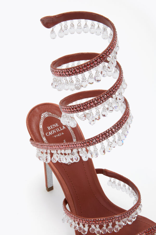 jeweled chandelier mocha mousse sandal 105 rene caovilla