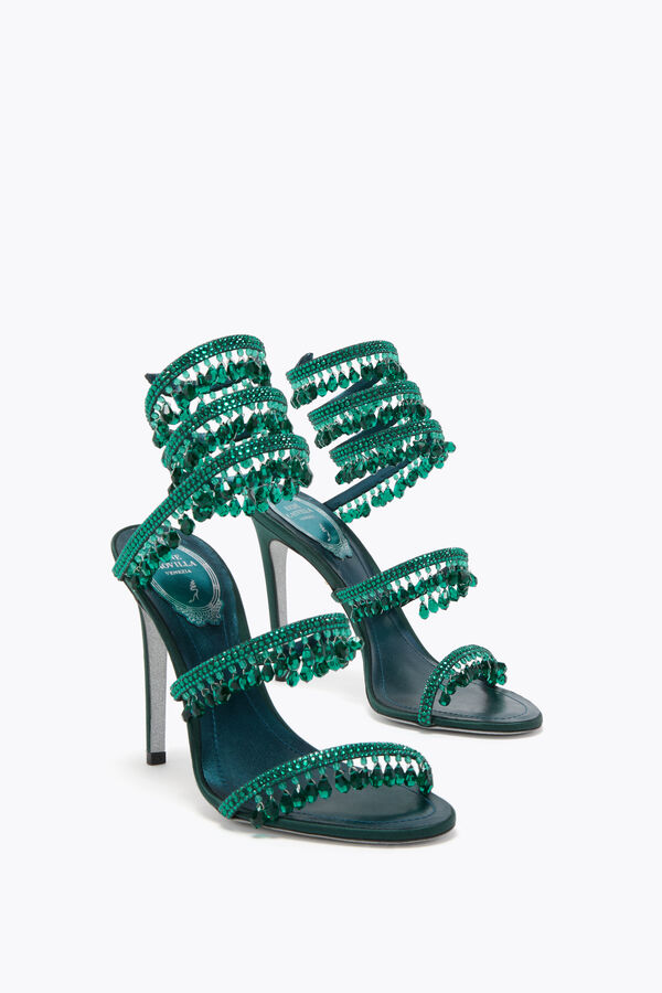 jeweled chandelier emerald green sandal 105 rene caovilla