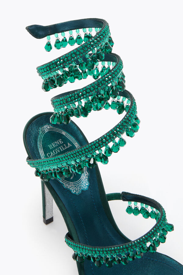 jeweled chandelier emerald green sandal 105 rene caovilla