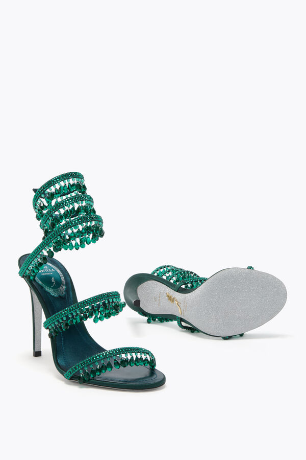 jeweled chandelier emerald green sandal 105 rene caovilla