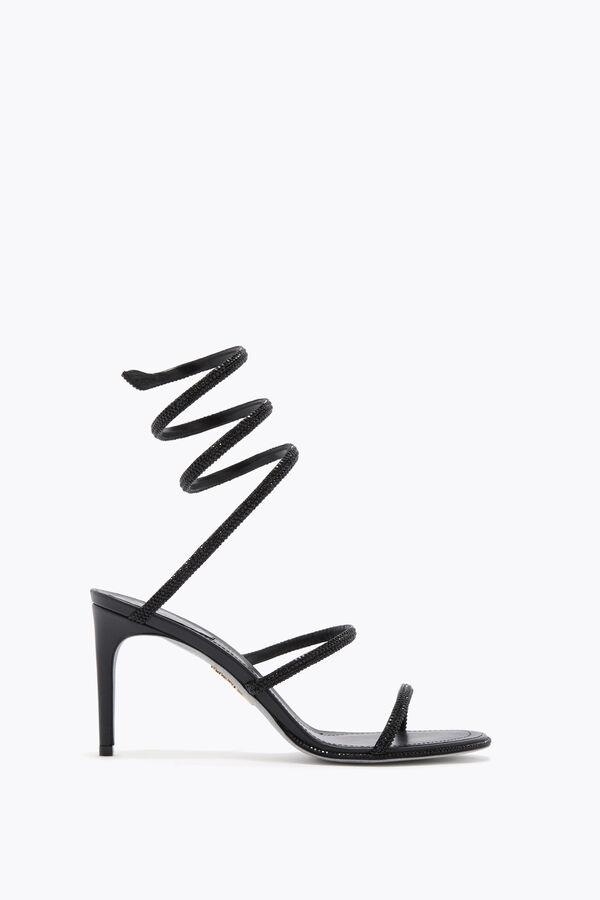jeweled cleo black sandal 80 rene caovilla