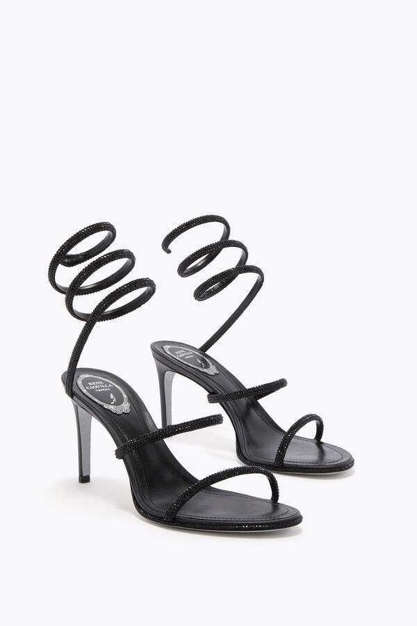 jeweled cleo black sandal 80 rene caovilla