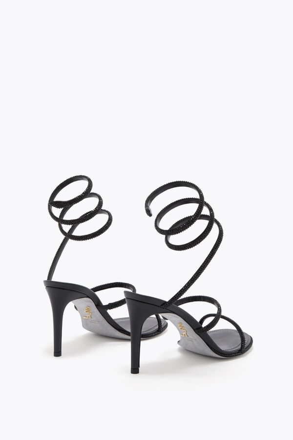 jeweled cleo black sandal 80 rene caovilla
