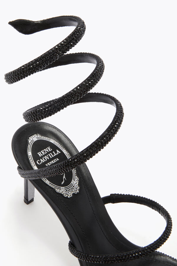 jeweled cleo black sandal 80 rene caovilla