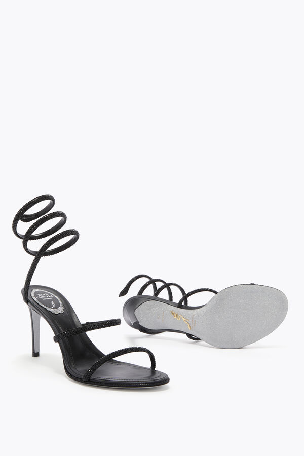 jeweled cleo black sandal 80 rene caovilla