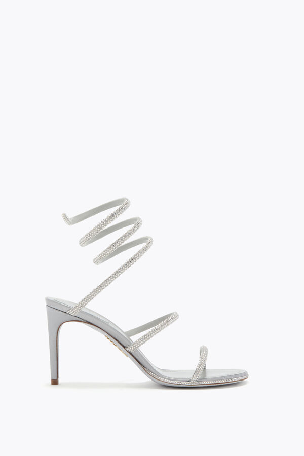 jeweled cleo silver sandal 80 rene caovilla