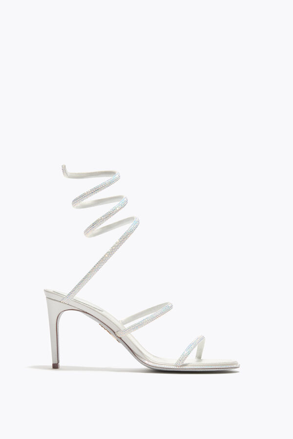 jeweled cleo white sandal 80 rene caovilla