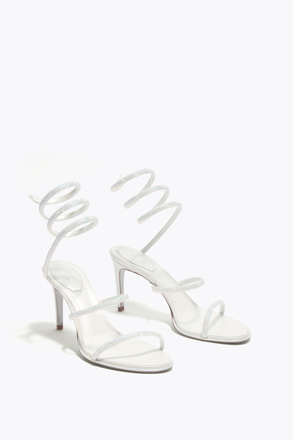 jeweled cleo white sandal 80 rene caovilla