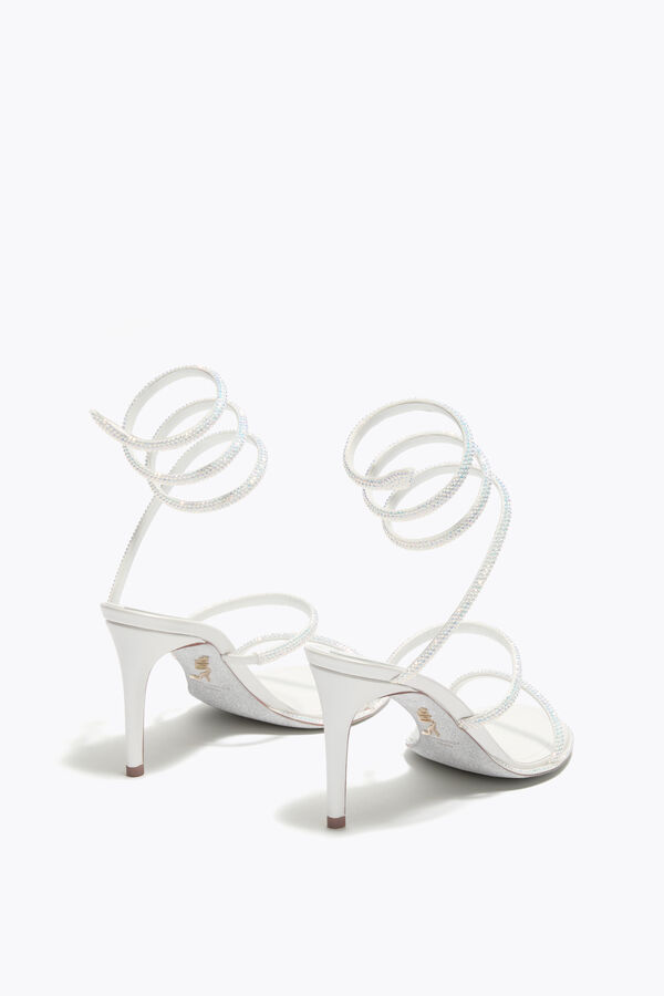 jeweled cleo white sandal 80 rene caovilla