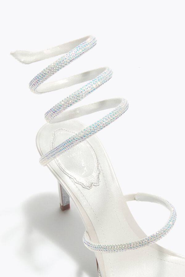 jeweled cleo white sandal 80 rene caovilla