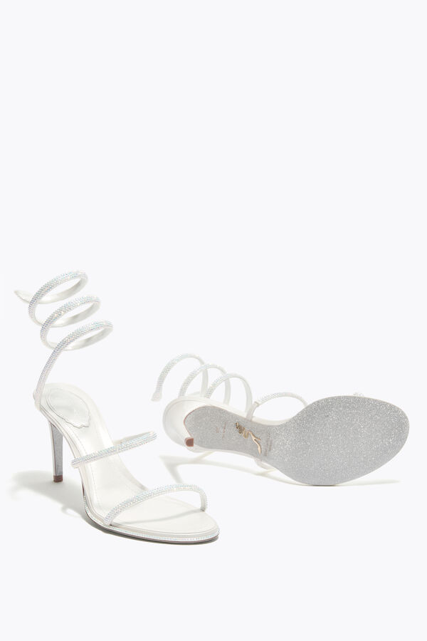 jeweled cleo white sandal 80 rene caovilla