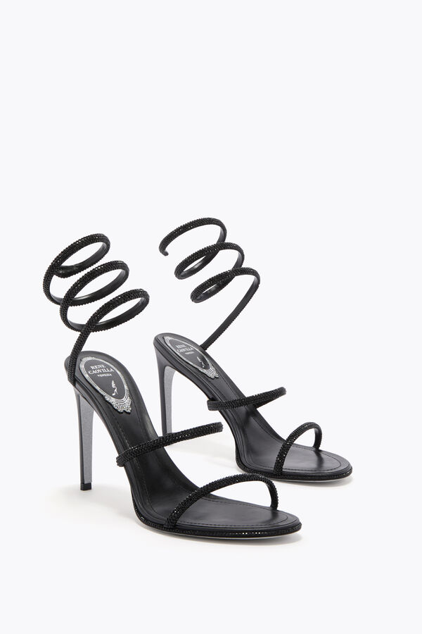 jeweled cleo black sandal 105 rene caovilla